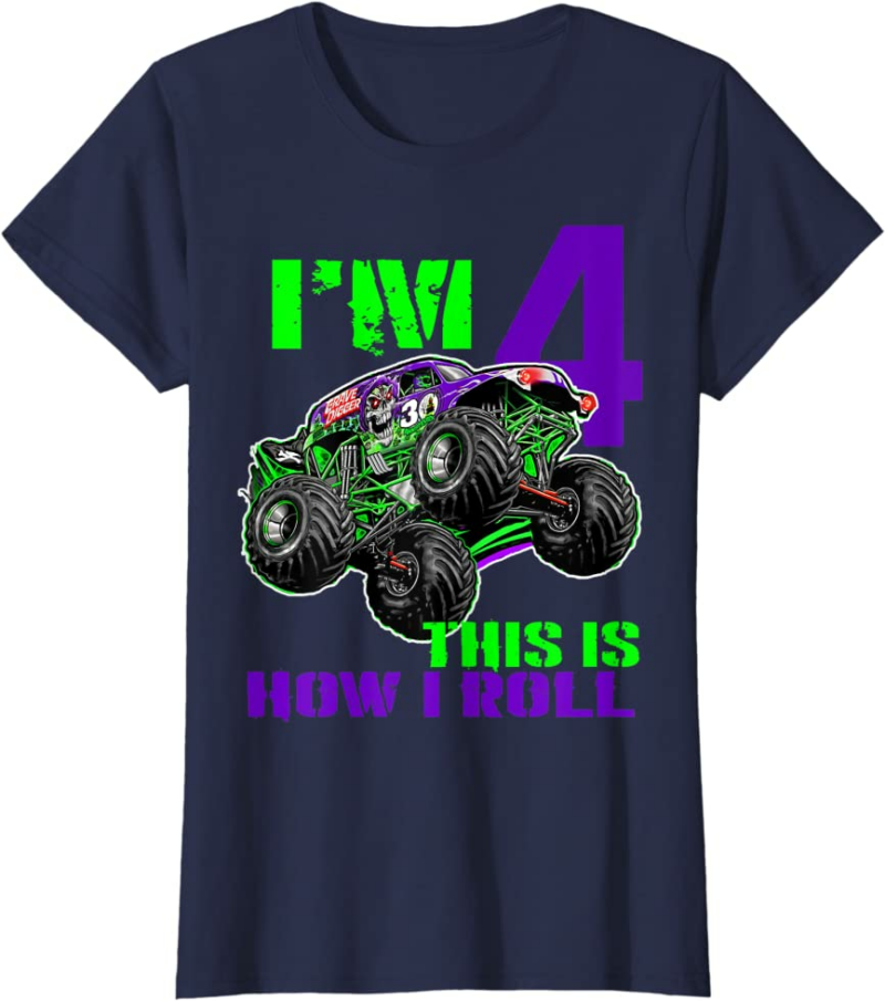 Monster Trucks Are My Jam - 4th Birthday Boy - 4 years