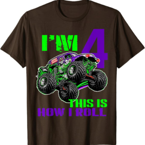 Monster Trucks Are My Jam - 4th Birthday Boy - 4 years 