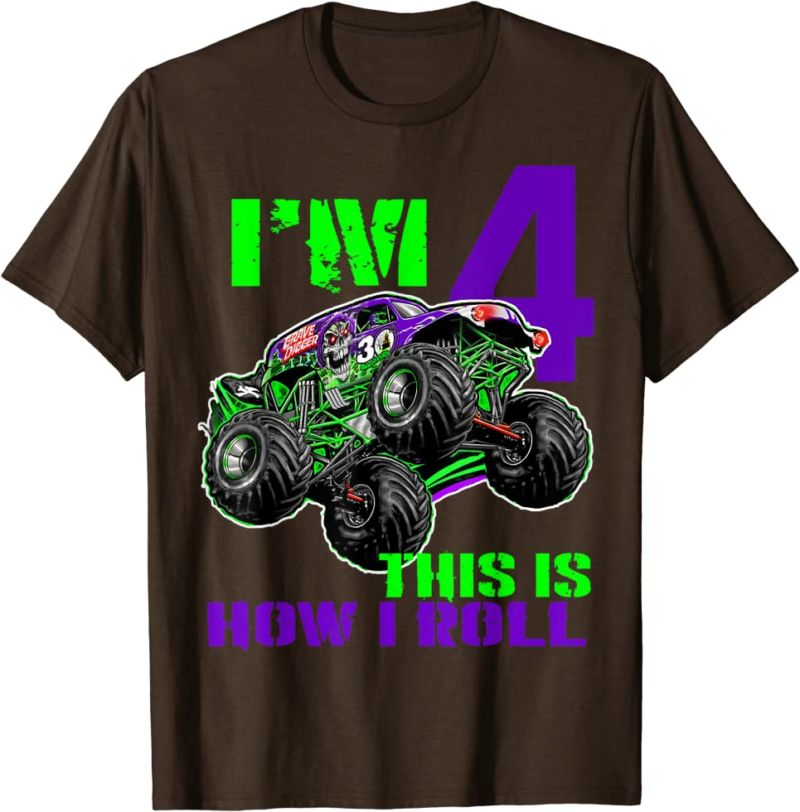 Monster Trucks Are My Jam - 4th Birthday Boy - 4 years