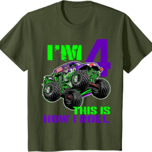 Monster Trucks Are My Jam - 4th Birthday Boy - 4 years 