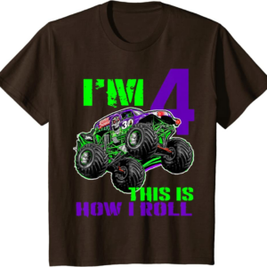 Monster Trucks Are My Jam - 4th Birthday Boy - 4 years 