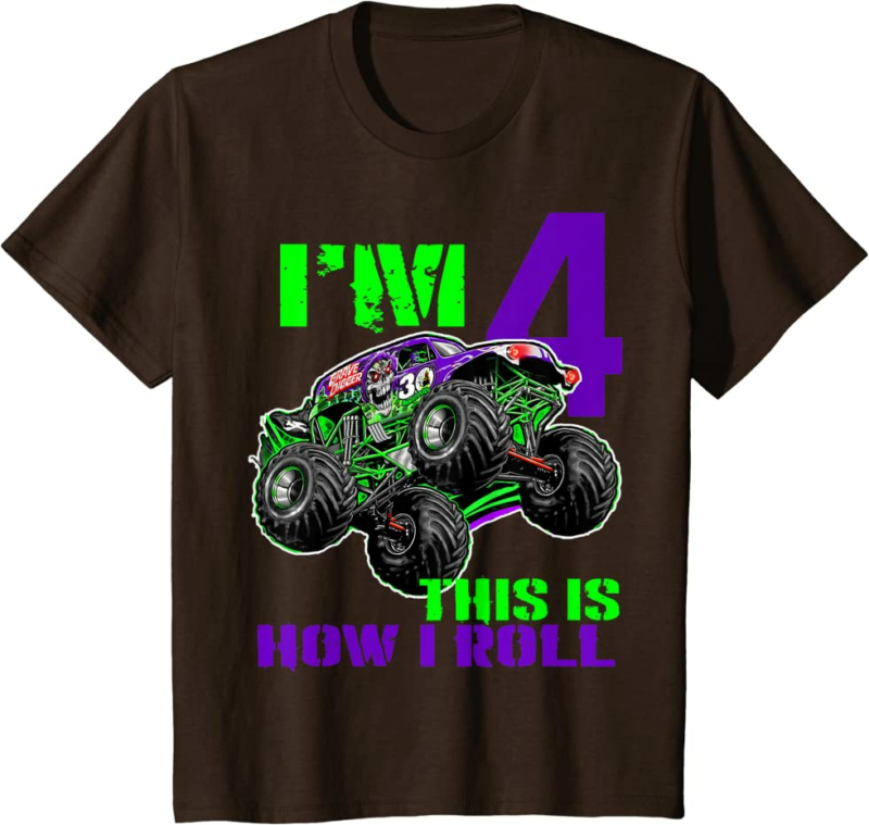 Monster Trucks Are My Jam - 4th Birthday Boy - 4 years