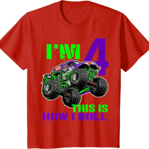 Monster Trucks Are My Jam - 4th Birthday Boy - 4 years 