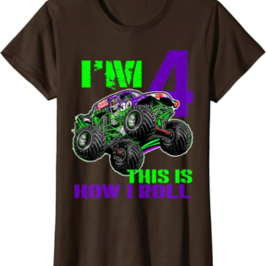 Monster Trucks Are My Jam - 4th Birthday Boy - 4 years 