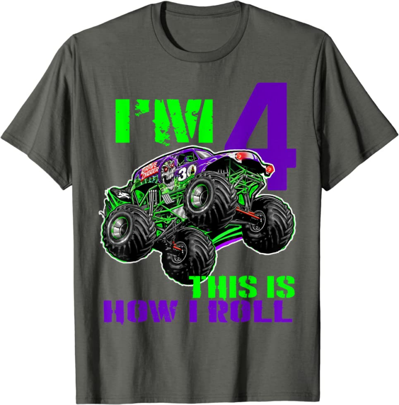 Monster Trucks Are My Jam - 4th Birthday Boy - 4 years