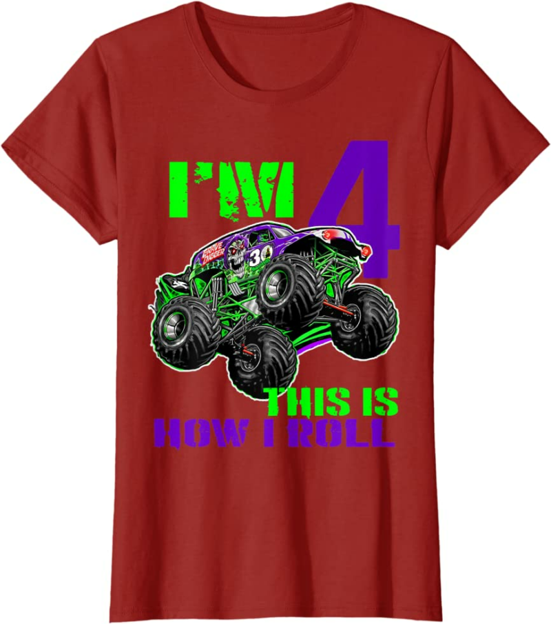 Monster Trucks Are My Jam - 4th Birthday Boy - 4 years
