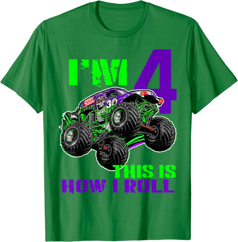 Monster Trucks Are My Jam - 4th Birthday Boy - 4 years