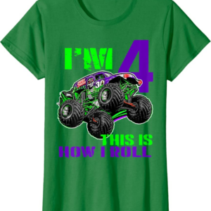 Monster Trucks Are My Jam - 4th Birthday Boy - 4 years 