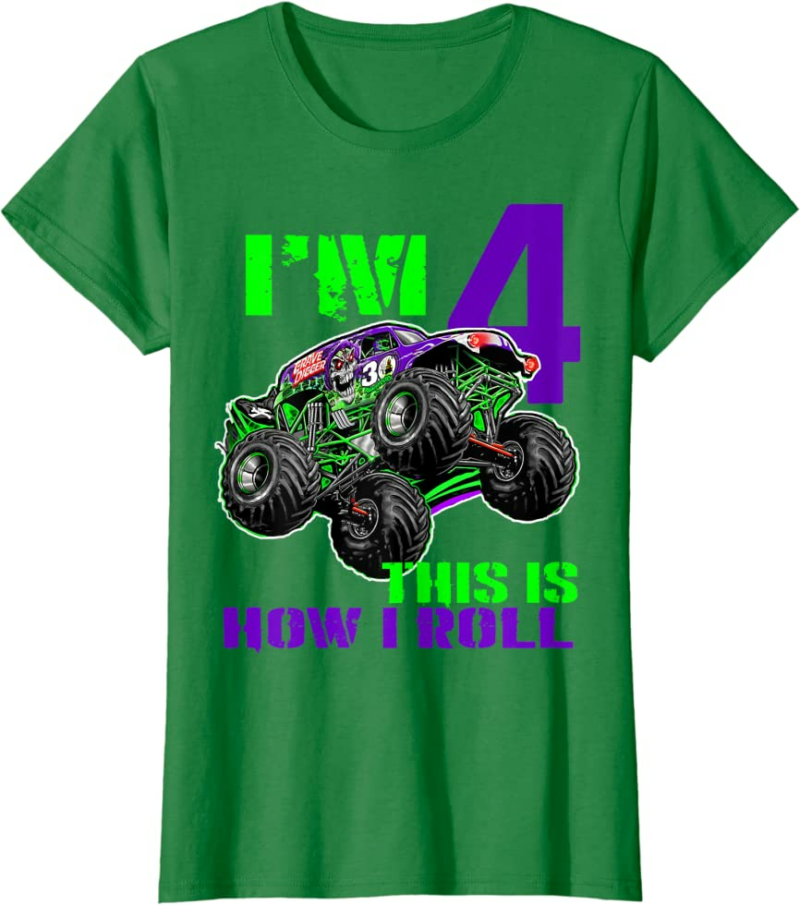 Monster Trucks Are My Jam - 4th Birthday Boy - 4 years