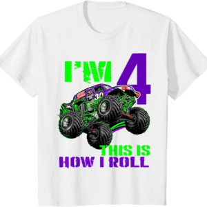 Monster Trucks Are My Jam - 4th Birthday Boy - 4 years 
