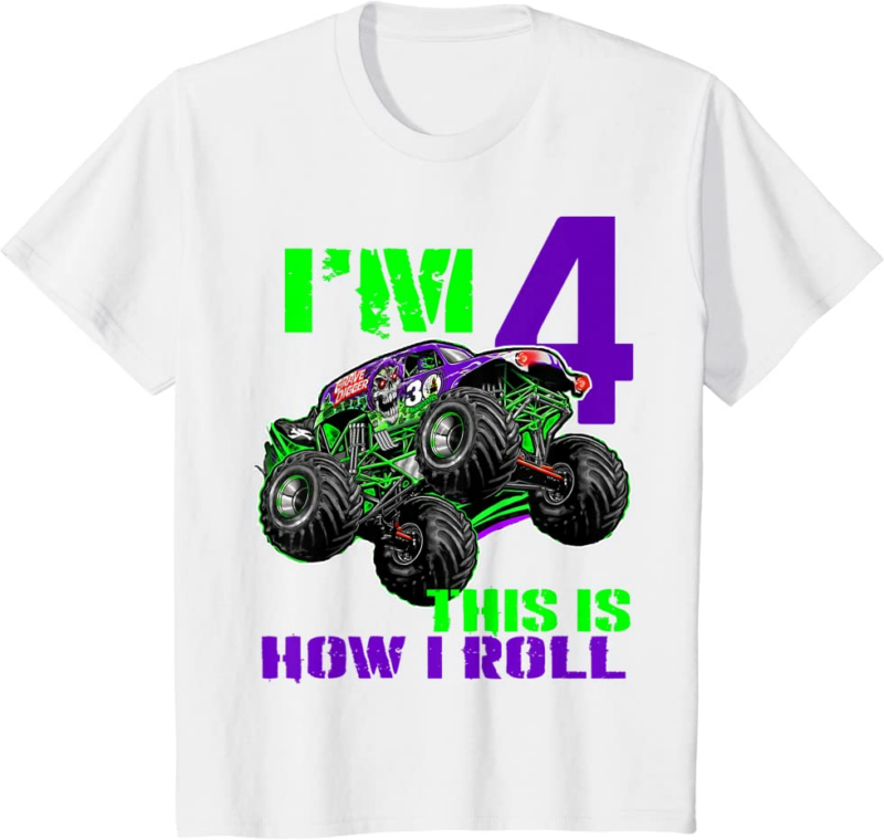 Monster Trucks Are My Jam - 4th Birthday Boy - 4 years