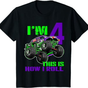 Monster Trucks Are My Jam - 4th Birthday Boy - 4 years 