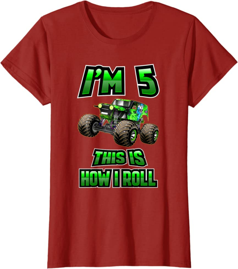 Monster Trucks Are My Jam - 5th Birthday Boy - 5 years