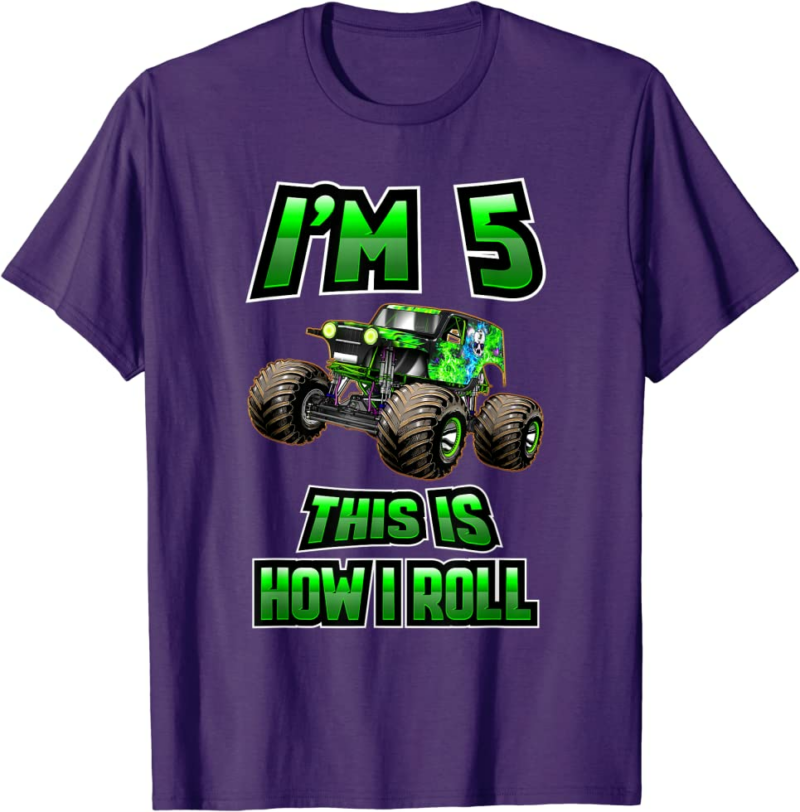 Monster Trucks Are My Jam - 5th Birthday Boy - 5 years