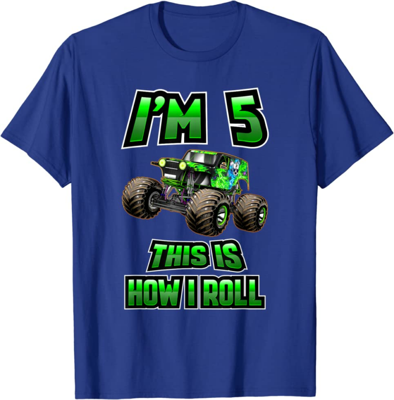 Monster Trucks Are My Jam - 5th Birthday Boy - 5 years
