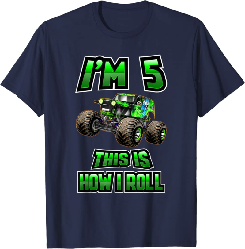 Monster Trucks Are My Jam - 5th Birthday Boy - 5 years