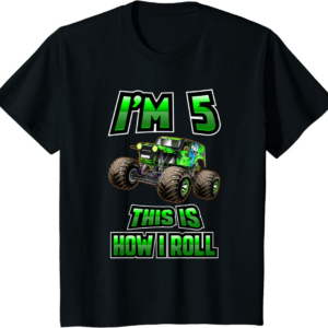 Monster Trucks Are My Jam - 5th Birthday Boy - 5 years 