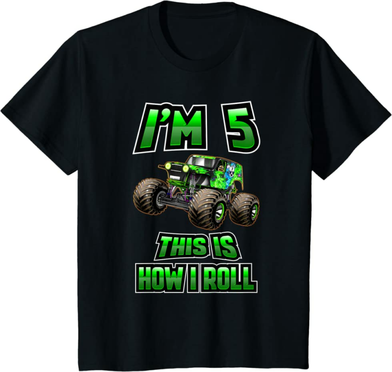 Monster Trucks Are My Jam - 5th Birthday Boy - 5 years