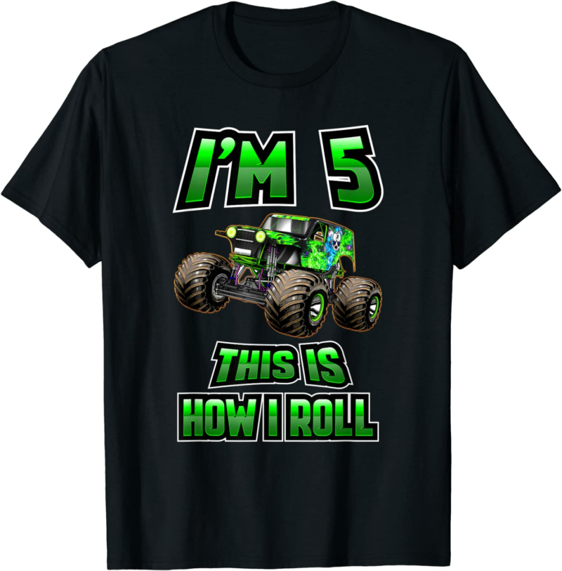 Monster Trucks Are My Jam - 5th Birthday Boy - 5 years