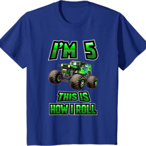 Monster Trucks Are My Jam - 5th Birthday Boy - 5 years 