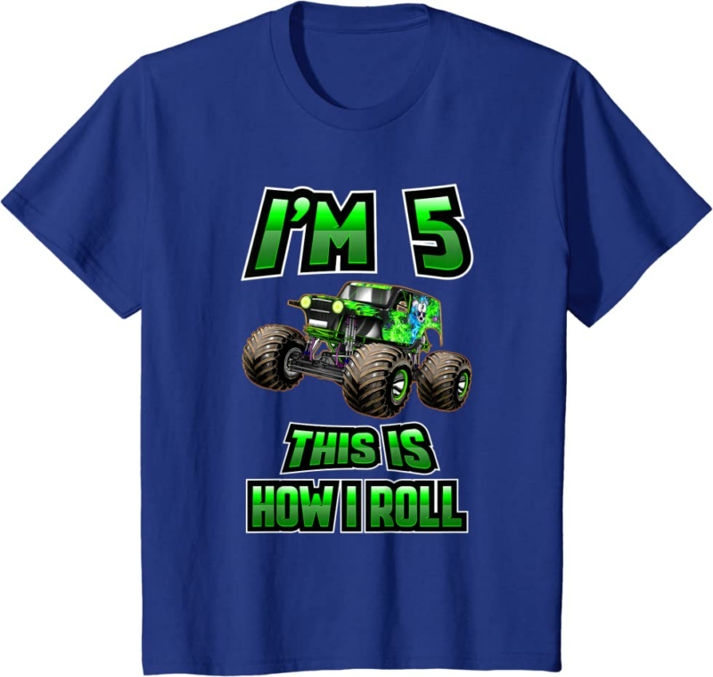 Monster Trucks Are My Jam - 5th Birthday Boy - 5 years
