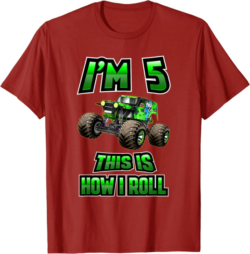 Monster Trucks Are My Jam - 5th Birthday Boy - 5 years