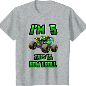 Monster Trucks Are My Jam - 5th Birthday Boy - 5 years 