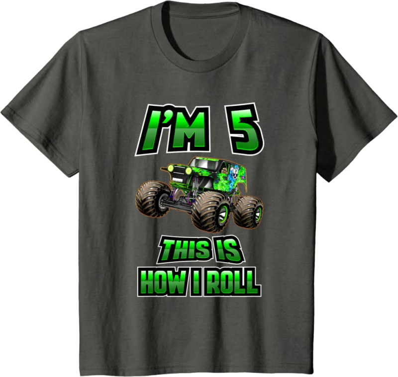 Monster Trucks Are My Jam - 5th Birthday Boy - 5 years