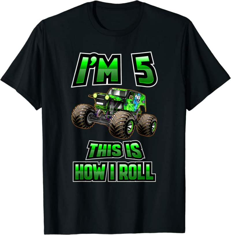 Monster Trucks Are My Jam - 5th Birthday Boy - 5 years