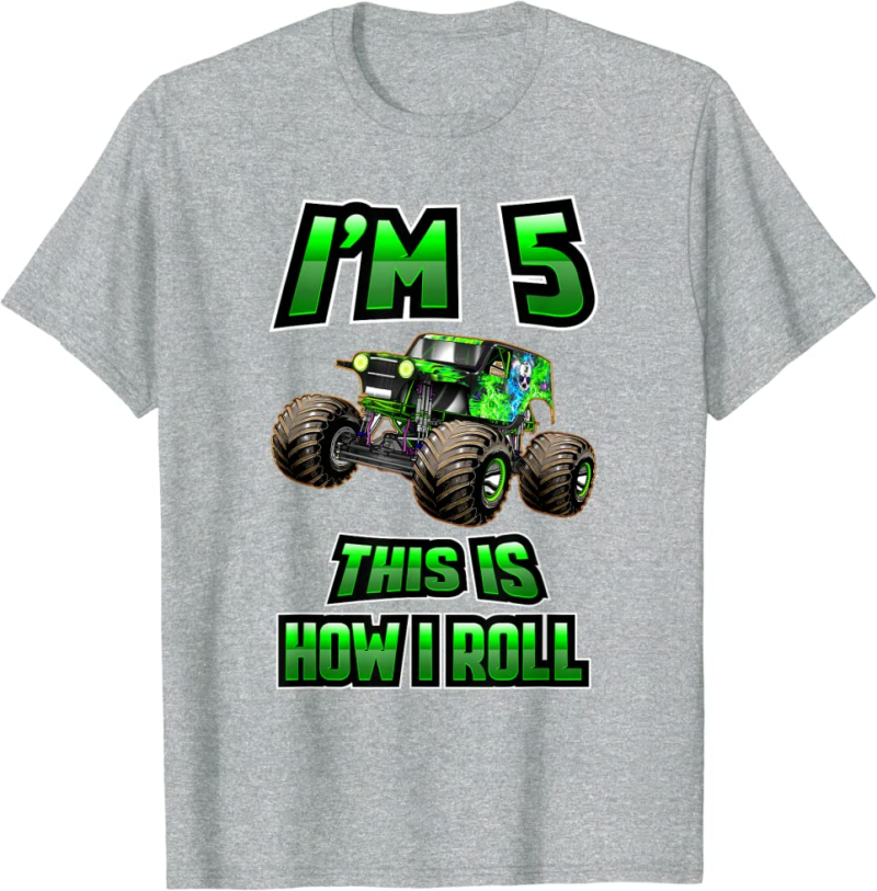 Monster Trucks Are My Jam - 5th Birthday Boy - 5 years