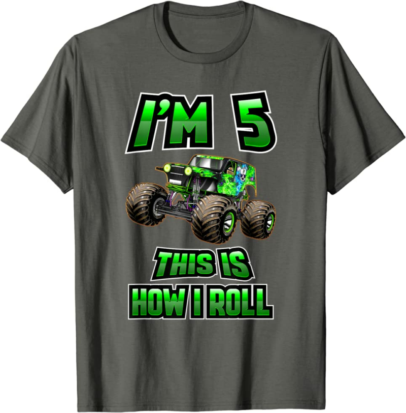 Monster Trucks Are My Jam - 5th Birthday Boy - 5 years
