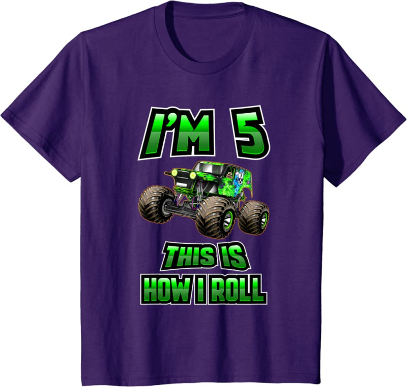 Monster Trucks Are My Jam - 5th Birthday Boy - 5 years