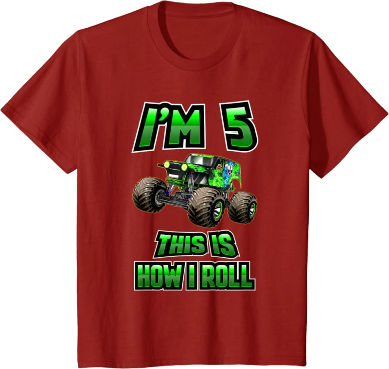 Monster Trucks Are My Jam - 5th Birthday Boy - 5 years