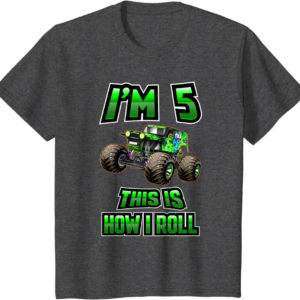 Monster Trucks Are My Jam - 5th Birthday Boy - 5 years 