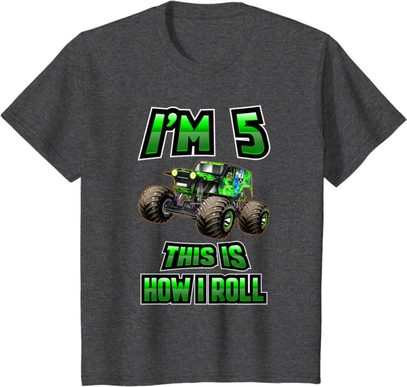 Monster Trucks Are My Jam - 5th Birthday Boy - 5 years