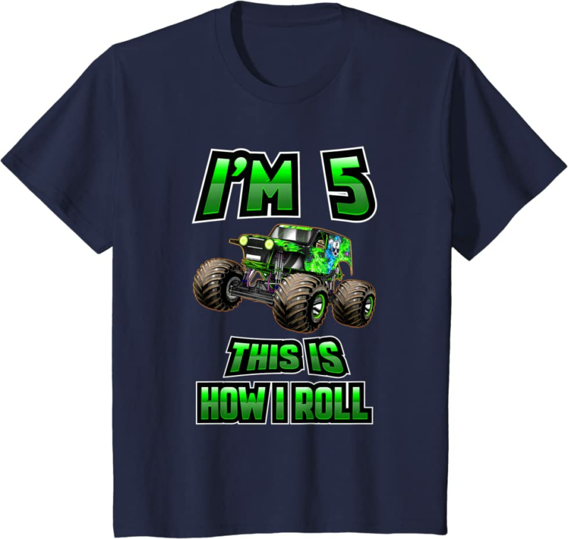 Monster Trucks Are My Jam - 5th Birthday Boy - 5 years