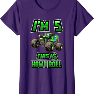Monster Trucks Are My Jam - 5th Birthday Boy - 5 years 