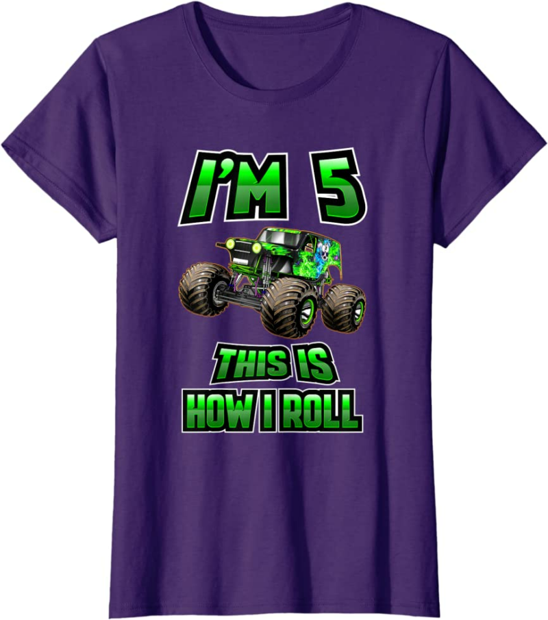 Monster Trucks Are My Jam - 5th Birthday Boy - 5 years