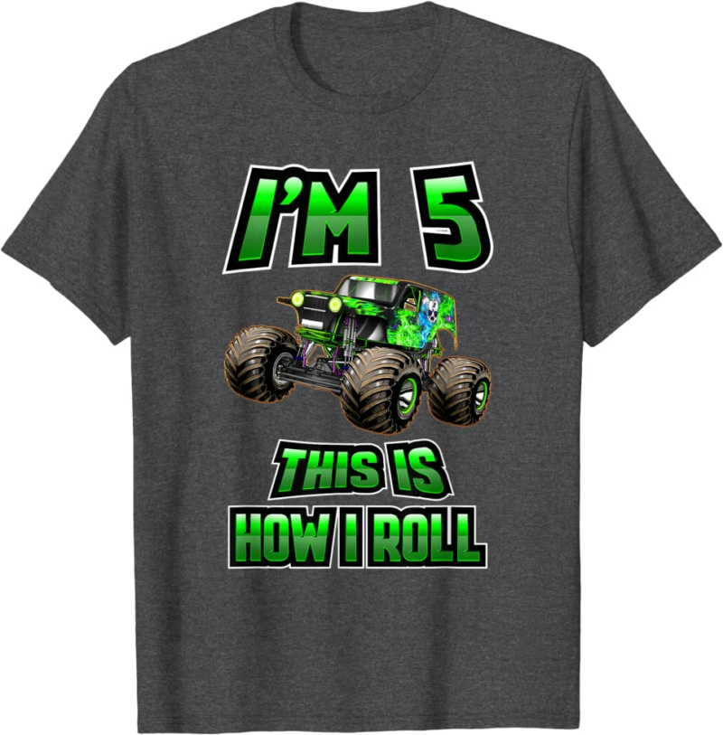 Monster Trucks Are My Jam - 5th Birthday Boy - 5 years