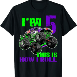 Monster Trucks Are My Jam 5th Birthday Boy 5 years old