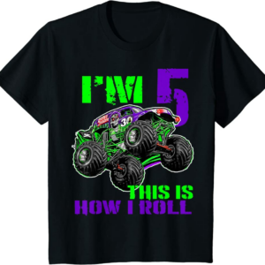 Monster Trucks Are My Jam 5th Birthday Boy 5 years old 