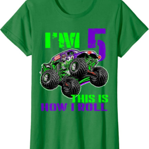 Monster Trucks Are My Jam 5th Birthday Boy 5 years old 