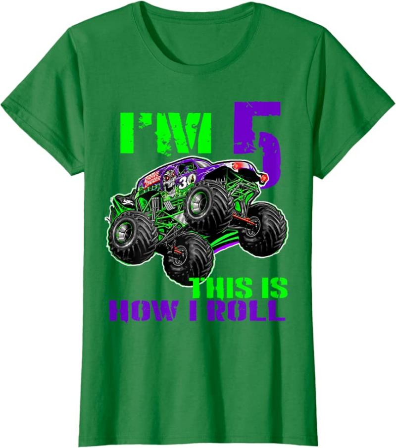 Monster Trucks Are My Jam 5th Birthday Boy 5 years old