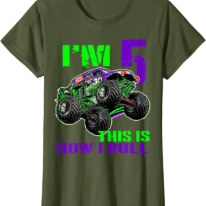Monster Trucks Are My Jam 5th Birthday Boy 5 years old 