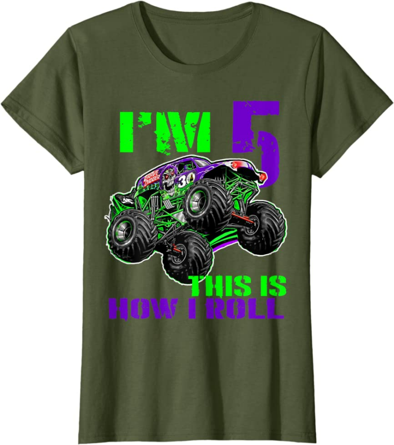 Monster Trucks Are My Jam 5th Birthday Boy 5 years old
