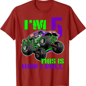 Monster Trucks Are My Jam 5th Birthday Boy 5 years old 