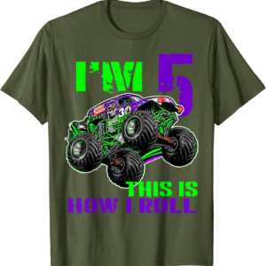 Monster Trucks Are My Jam 5th Birthday Boy 5 years old 