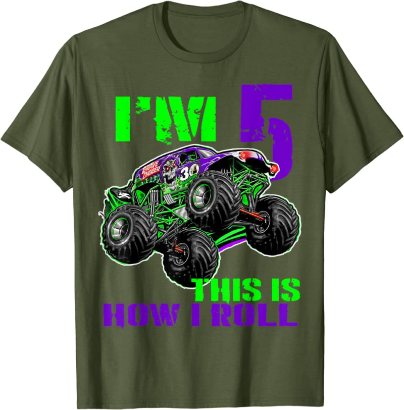 Monster Trucks Are My Jam 5th Birthday Boy 5 years old