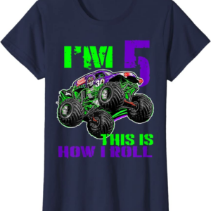 Monster Trucks Are My Jam 5th Birthday Boy 5 years old 
