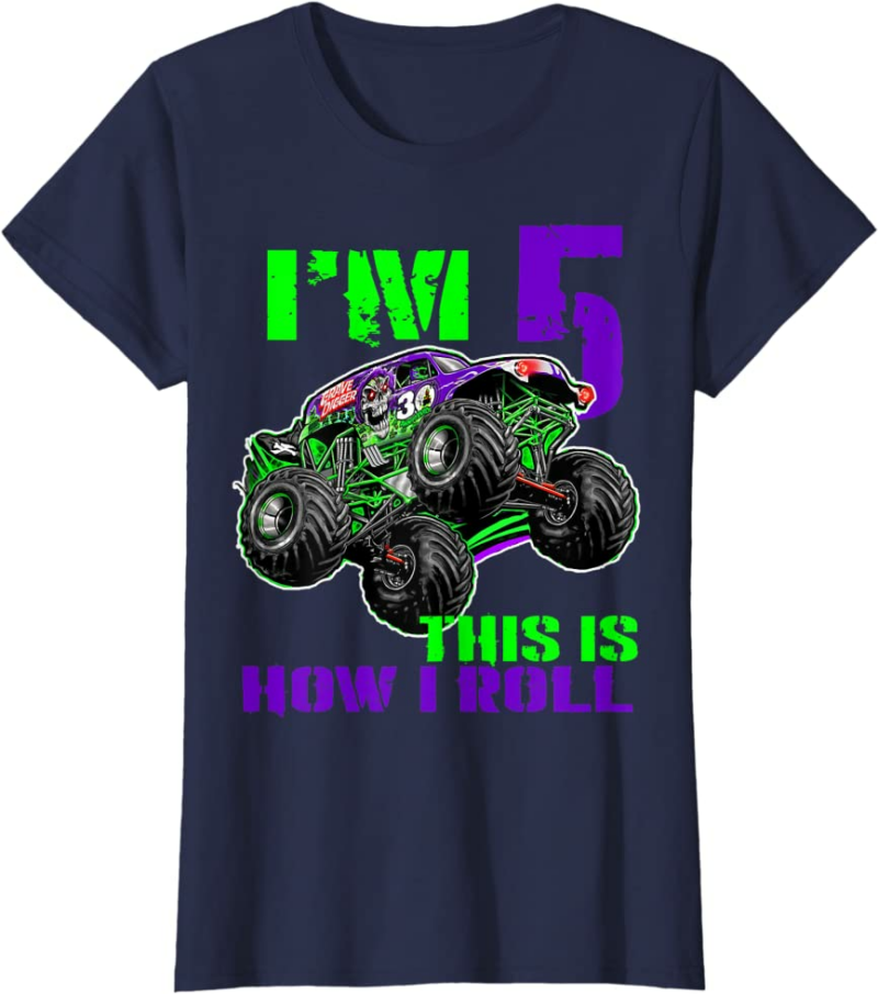 Monster Trucks Are My Jam 5th Birthday Boy 5 years old